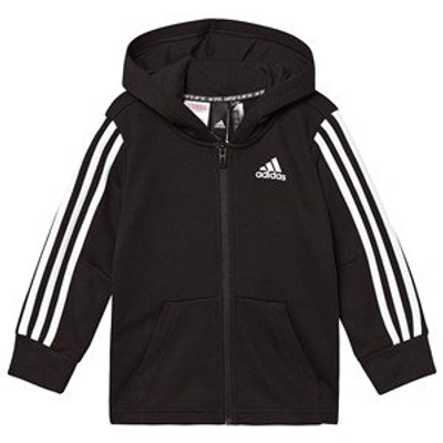 Shop Adidas Originals Black Must Have 3 Stripes Fleece Full Zip Hoodie