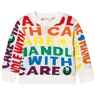 Shop Stella Mccartney White Handle With Care Knit Jumper