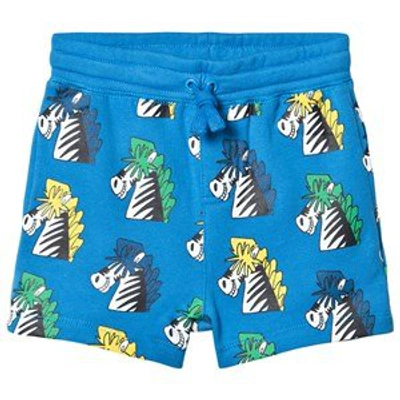 Shop Stella Mccartney Kids Navy Zebra Shorts In Blue