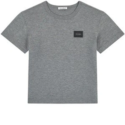 Shop Dolce & Gabbana Grey Plaque T-shirt