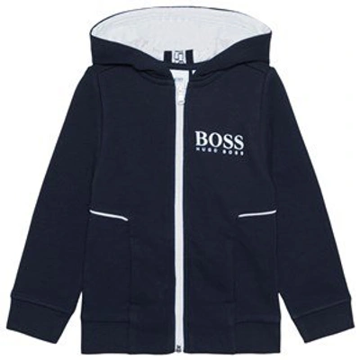Shop Hugo Boss Boss Navy Logo Hoodie