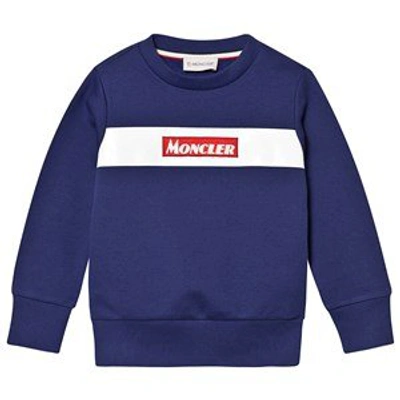 Shop Moncler Navy Logo Sweatshirt
