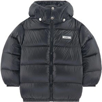 Shop Moschino Black Down Puffer Jacket