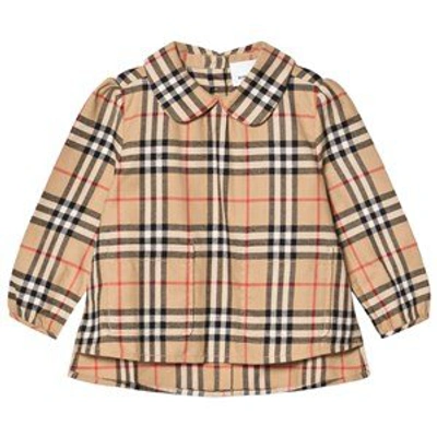 Shop Burberry Archive Check Carole Blouse In Beige