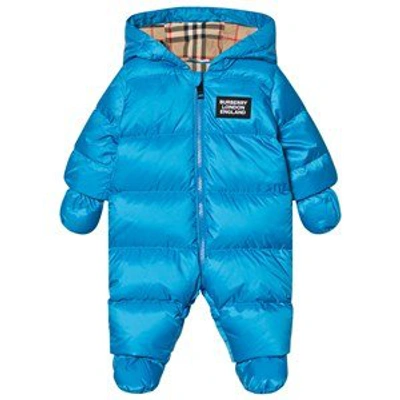 Shop Burberry Blue River Branded Baby Snowsuit