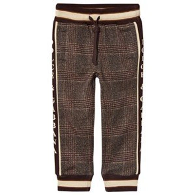 Shop Dolce & Gabbana Brown Check Branded Side Stripe Sweatpants