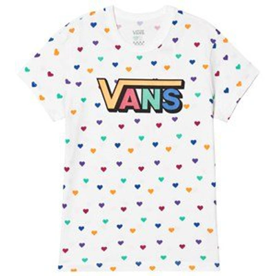 Shop Vans White Colourful Hearts T-shirt
