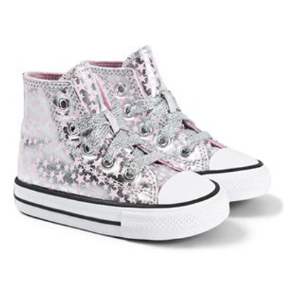 Converse Kids' Silver Coloured Chuck Taylor All Star Hi-top Trainers In  Silver,pink | ModeSens