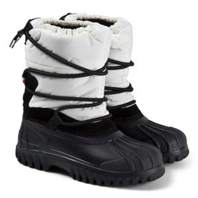 Shop Moncler White Chris Branded Boots In Black