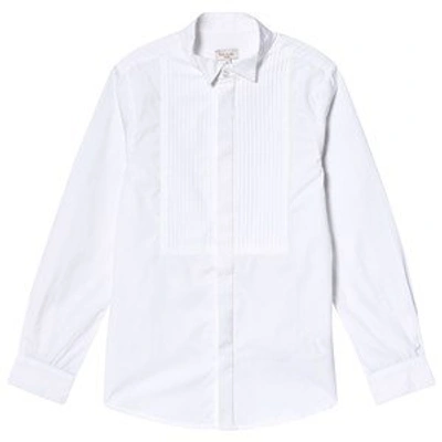 Paul Smith Junior Pleated Front Bib Shirt In White