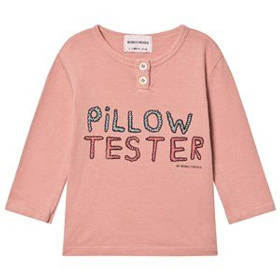 Shop Bobo Choses Rose Tan Pillow Tester Button Baby T-shirt In Pink