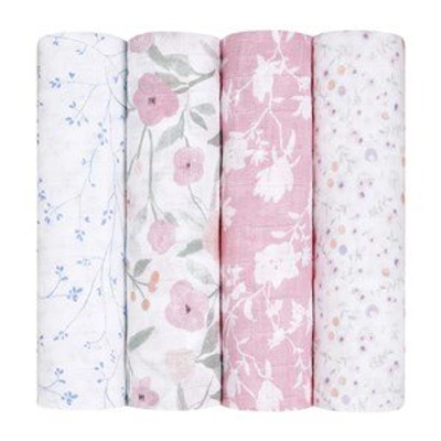 Shop Aden + Anais 4-pack Pink Ma Fleur Swaddles