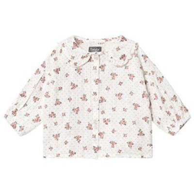 Shop Tocoto Vintage Off White Flower Print Blouse In Cream