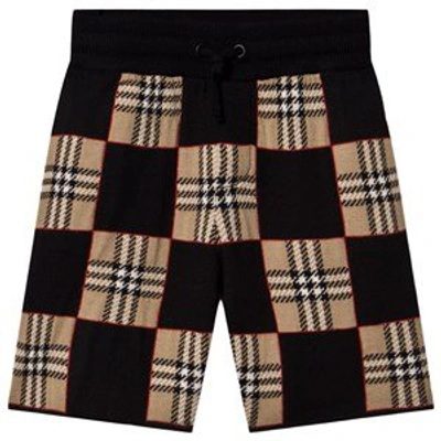 Shop Burberry Archive Beige Chequer Merino Wool Jacquard Shorts