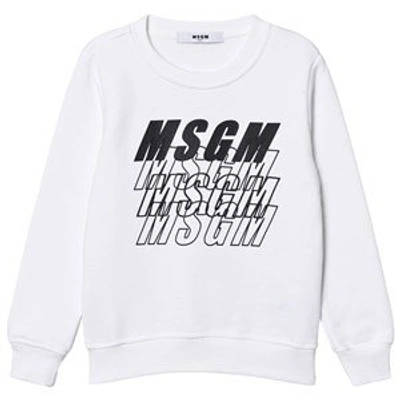 Shop Msgm White Multi Logo Sweatshirt