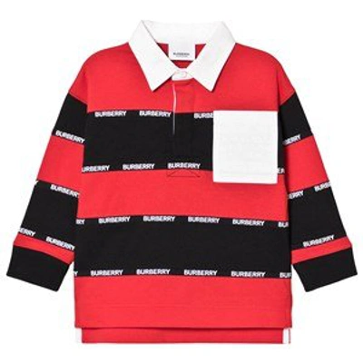 Shop Burberry Red Tape Logo Rugby Shirt