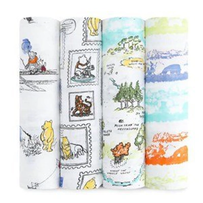 Shop Aden + Anais Pack Of 4 Disney Winnie The Pooh Print Swaddles In White
