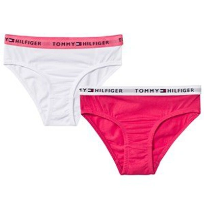 Shop Tommy Hilfiger Pack Of 2 Pink And White Bikini Briefs
