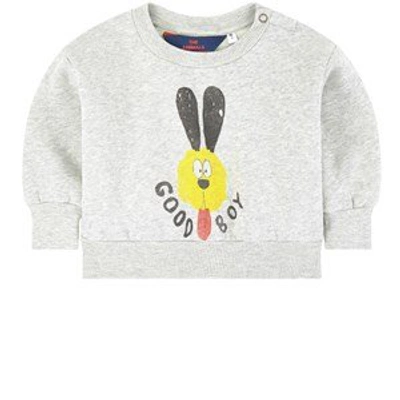 The Animals Observatory Good Boy Print Sweatshirt In Grey