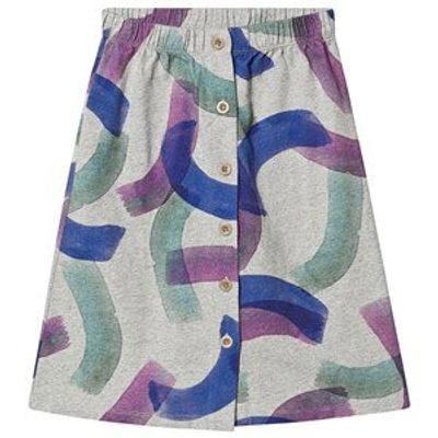 Shop Bobo Choses Light Grey All Over Painted Jersey Skirt