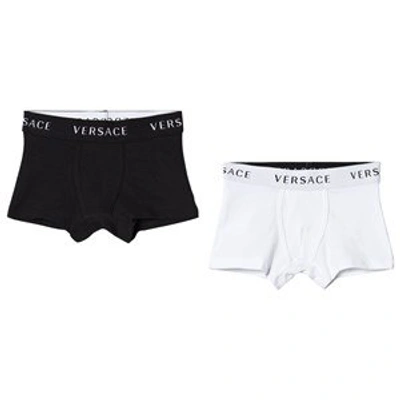 Shop Versace 2-pack Black Logo Boxers