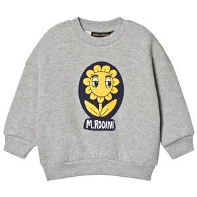 Shop Mini Rodini Grey Melange Flower Sweatshirt