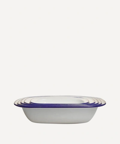 Falcon Enamel Pie Dishes Set Of Five In Blue