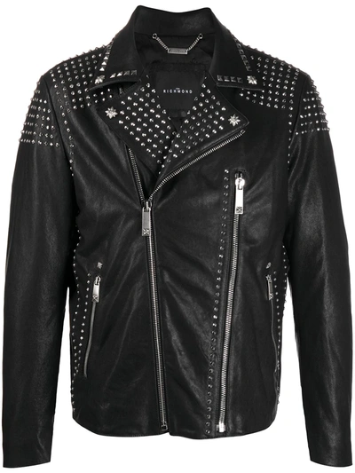 Shop John Richmond Steele Biker Jacket In Black