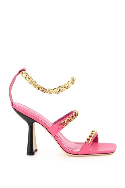 Shop By Far Gina Sandals With Chains In Hot Pink