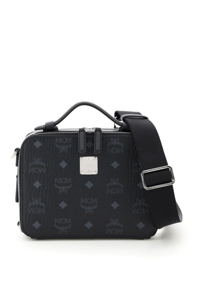 Shop Mcm Klassik Visetos Small Crossbody Bag In Black