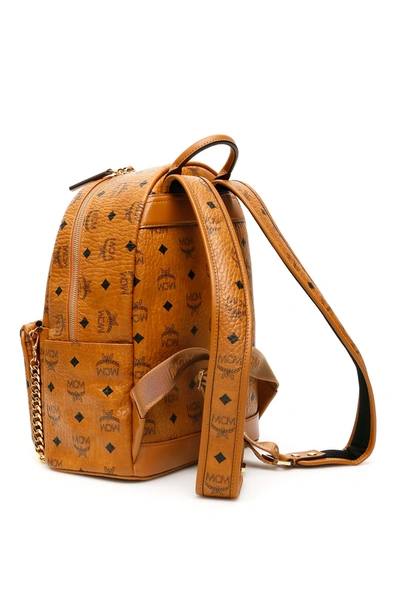 Shop Mcm Trilogie Stark Visetos Backpack In Cognac