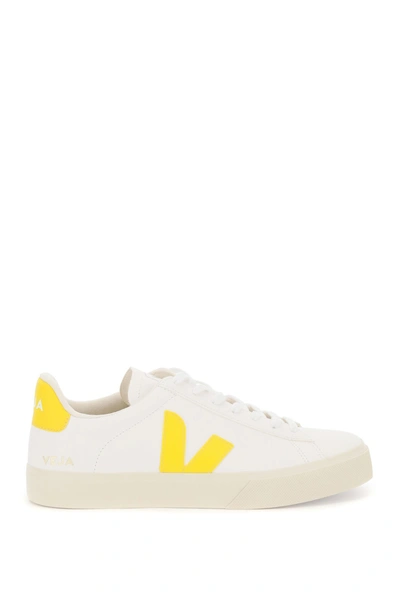 Shop Veja Campo Chromefree Leather Sneakers In Extra White Tonic