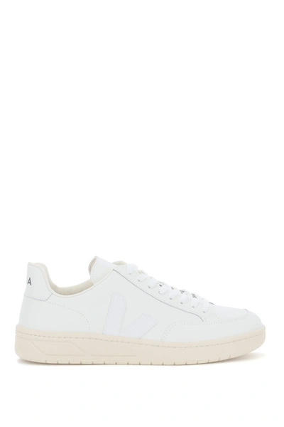 Shop Veja V-12 Leather Sneakers In Extra White