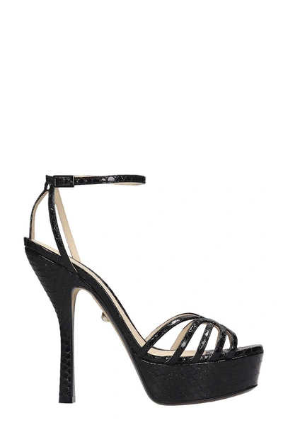 Shop Alevì Caterina 090 Sandals In Black Leather