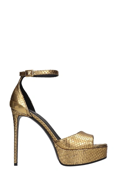 Shop Balmain Pippa Sandals In Gold Leather