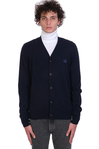 Shop Acne Studios Cardigan In Blue Wool