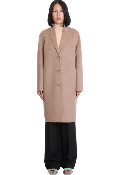 Shop Acne Studios Avalon Double Coat In Leather Color Wool