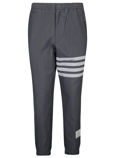 Shop Thom Browne Snap Front Elastic Track Trousers In Medium Grey