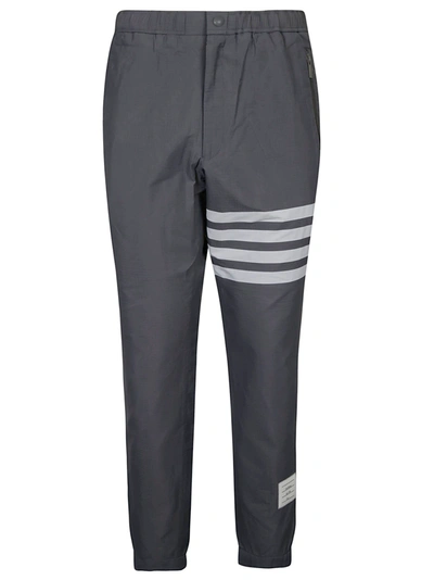 Thom Browne Snap Front Elastic Waist Track Trouser In Medium Grey