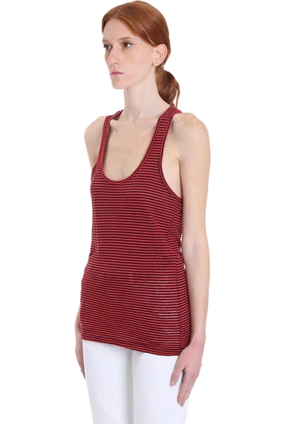 Shop Isabel Marant Étoile Avien Linen And Cotton-blend Tank Top In Red
