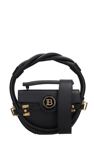 Shop Balmain B-buzz Hand Bag In Black Leather