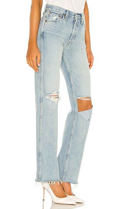 Shop Re/done Originals 90s High Rise Loose In Breezy Indigo With Rips