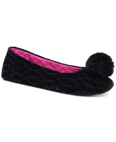 Shop Kate Spade Women's Fluffed Ballerina Slippers In Black