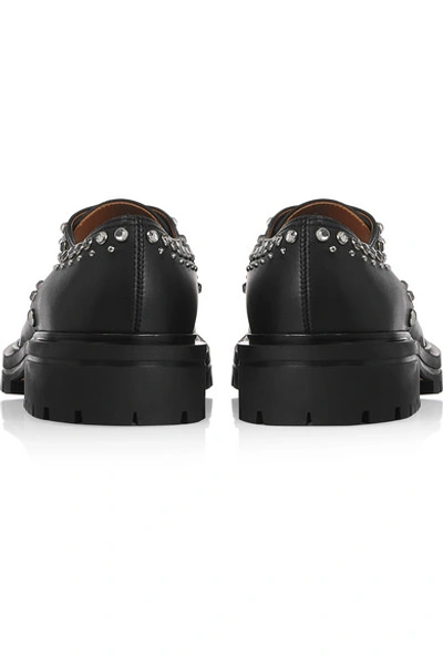 Shop Givenchy Derby Leather Brogues With Silver Eyelets And Studs In Black