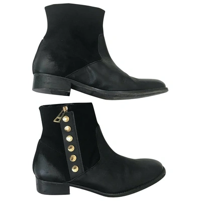 Pre-owned Zadig & Voltaire Leather Ankle Boots In Black