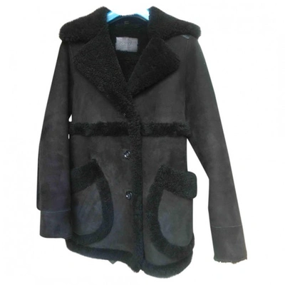 Pre-owned Coach Black Shearling Coat
