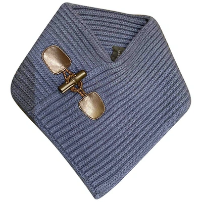 Pre-owned Gucci Cashmere Scarf & Pocket Square In Blue