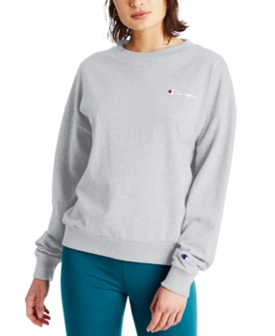 Shop Champion Women's Heritage Jersey Sweatshirt In Gray