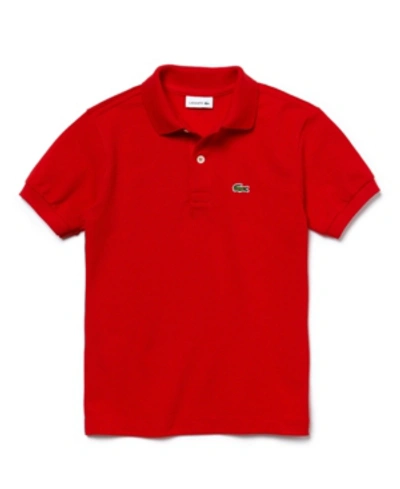 Shop Lacoste Big Boys Classic Polo Shirt In Red