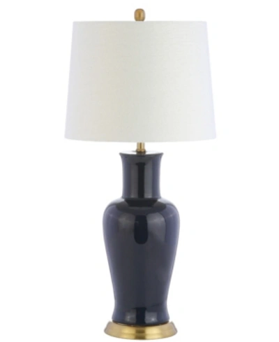 Shop Jonathan Y Julian Ceramic Led Table Lamp In Blue